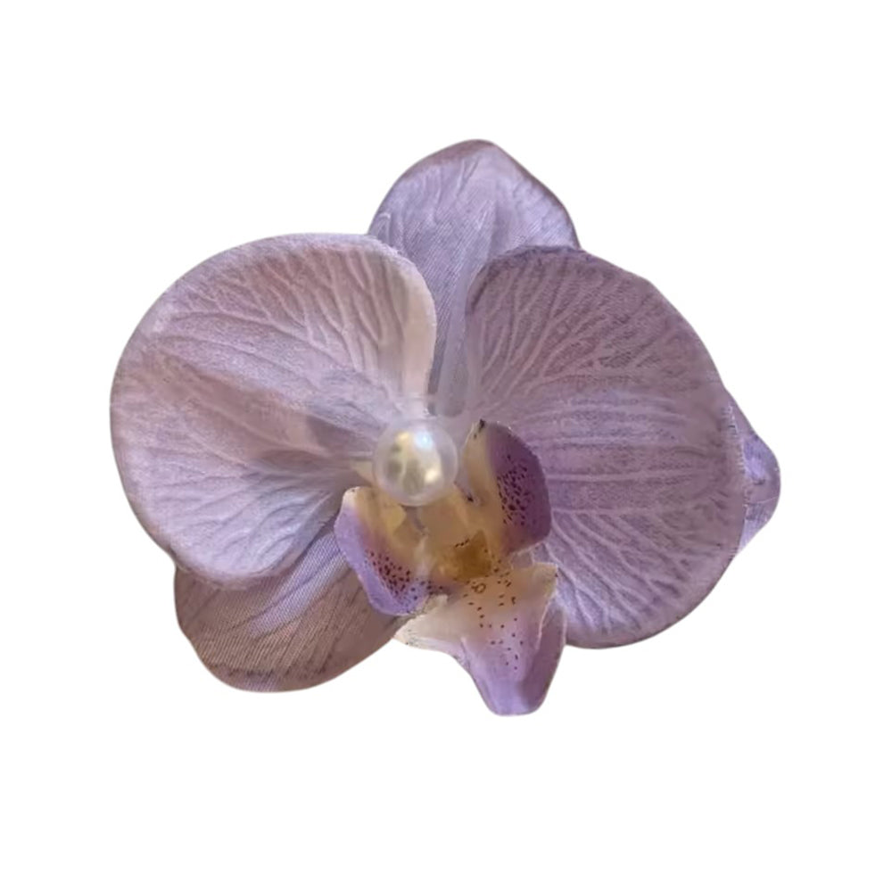 PASTEL BLUE ORCHID HAIR CLIP PEARL CENTER ORCHID HAIR