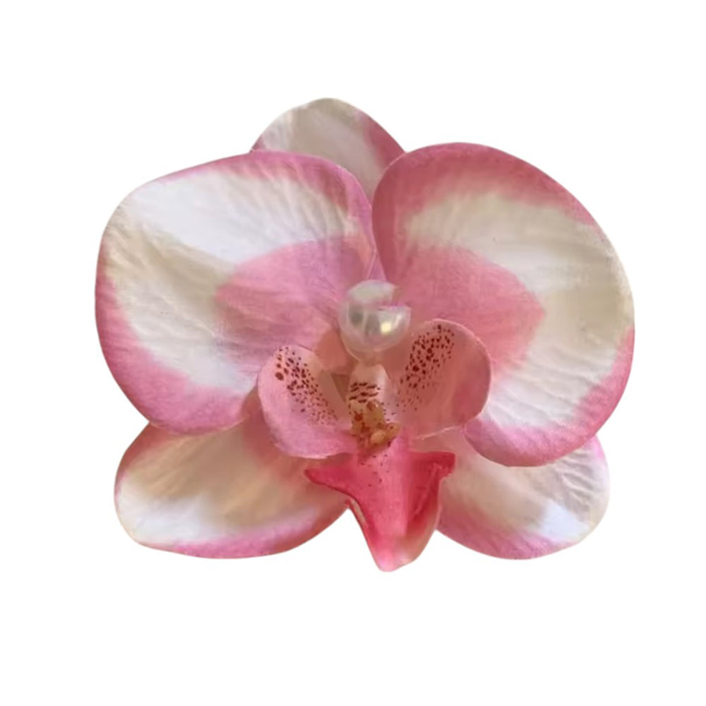 PASTEL BLUE ORCHID HAIR CLIP PEARL CENTER ORCHID HAIR
