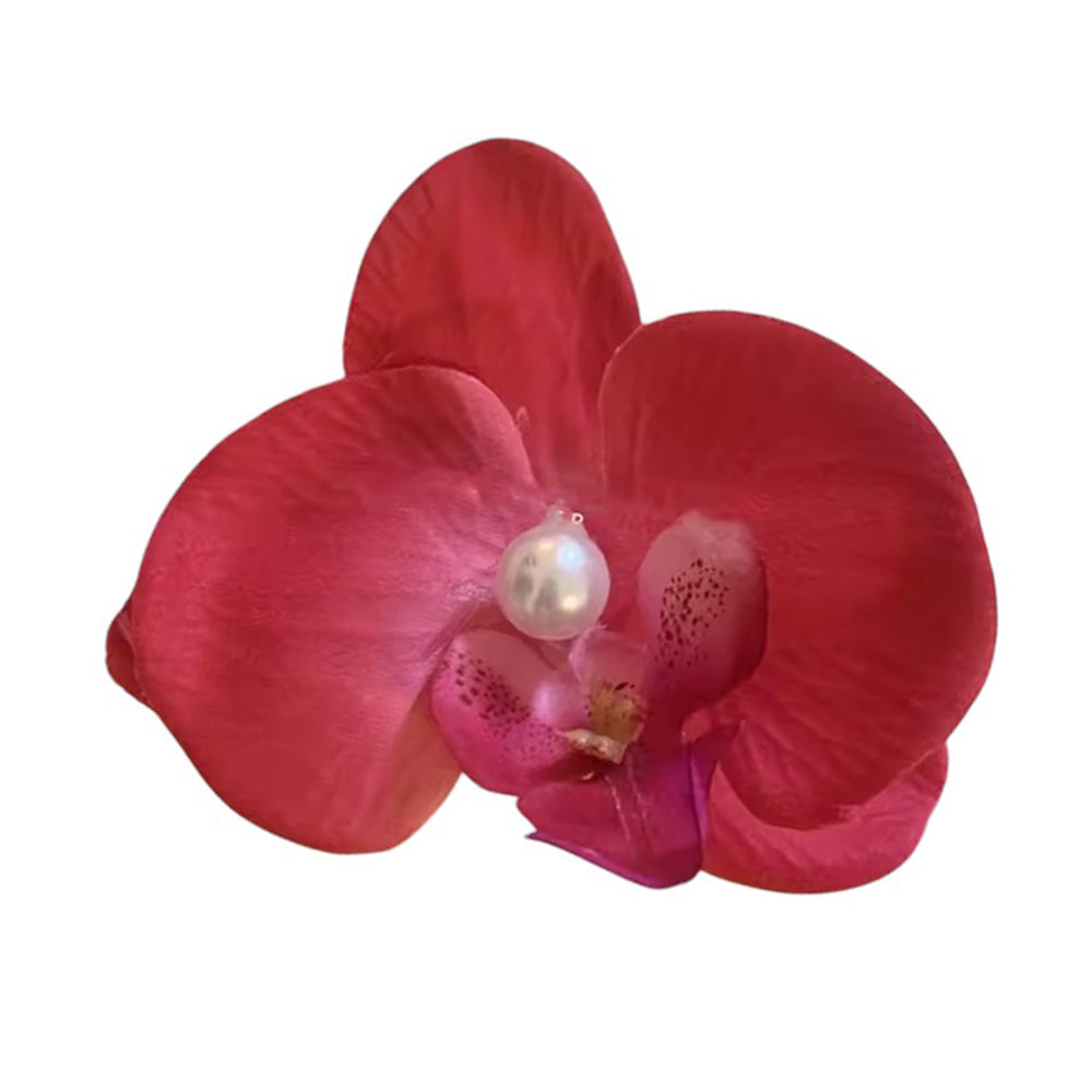 PASTEL BLUE ORCHID HAIR CLIP PEARL CENTER ORCHID HAIR