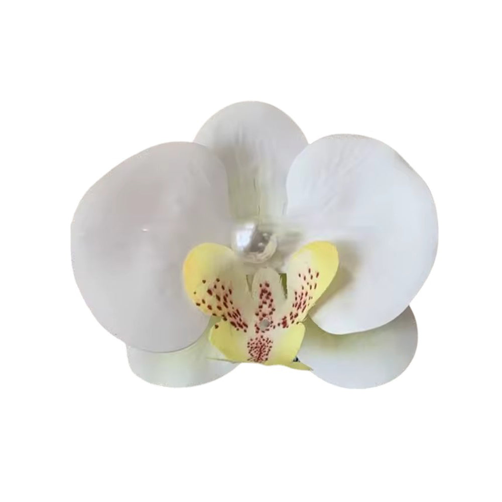PASTEL BLUE ORCHID HAIR CLIP PEARL CENTER ORCHID HAIR