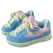 PASTEL SNEAKERS ENCHANTED WITH LIGHT BLUE AND PINK PANELS
