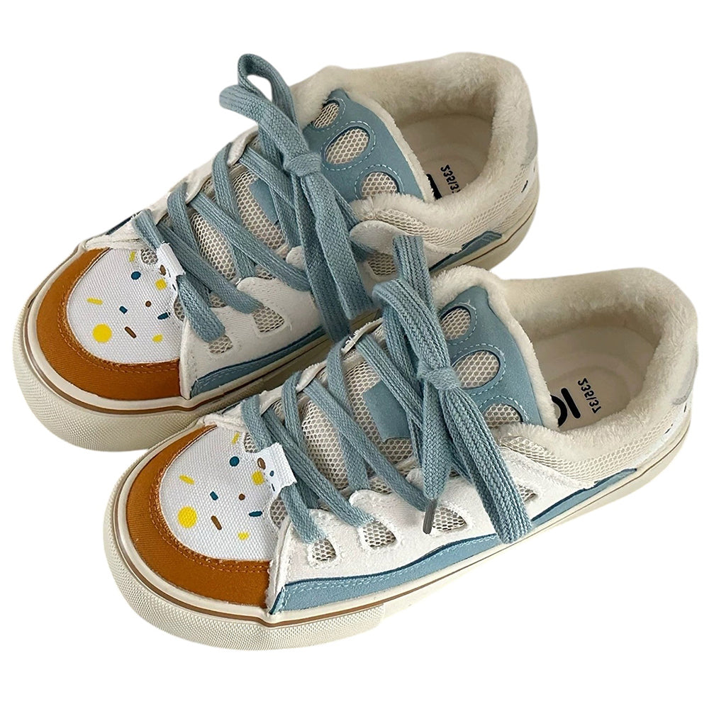 PASTEL SPRINKLES SKATER SNEAKERS MINT GREEN AND BROWN