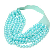 Women's Pearl Beaded Multi Layered Faux Leather Magnetic Necklace