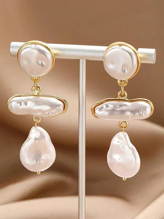 PEARL DROP EARRINGS WITH ALLOY STUD FOR ELEGANT STYLE