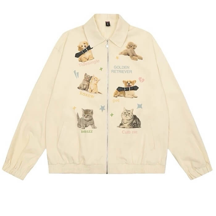 PET PRINT JACKET PLAYFUL PET GRAPHIC CASUAL OUTINGS