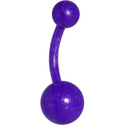 14G 3/8 Purple Glow In The Dark Effect Belly Ring