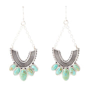 Phantom Turquoise and Sterling Silver Chandelier Earrings