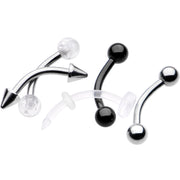 16G 5/16 Curved Barbell Eyebrow Ring Set of 5
