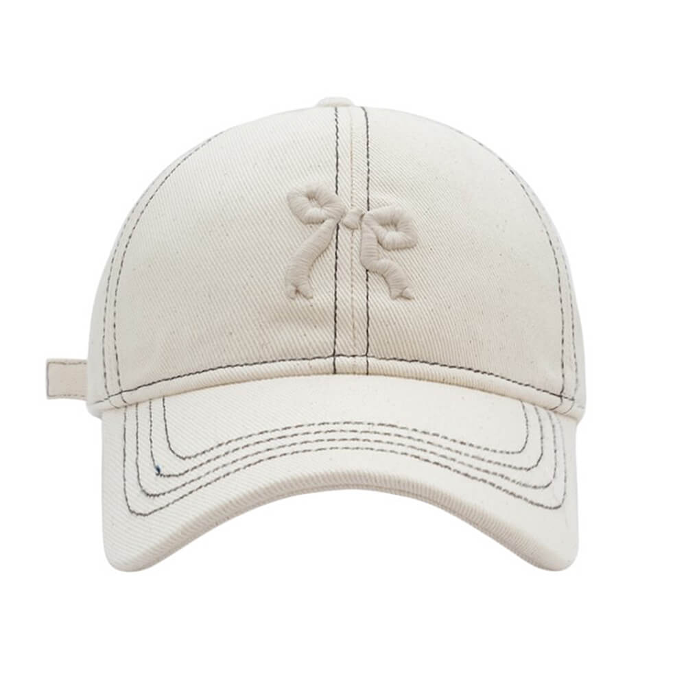 PINK AND WHITE CHECKERED BASEBALL CAP WITH BOW FOR KIDS