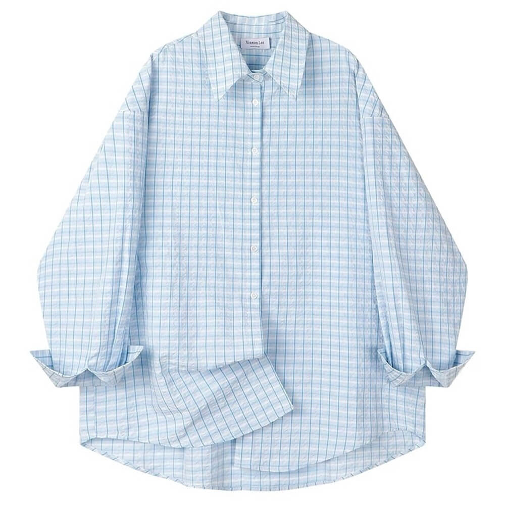 PINK AND WHITE PASTEL PLAID BUTTON-DOWN SHIRT