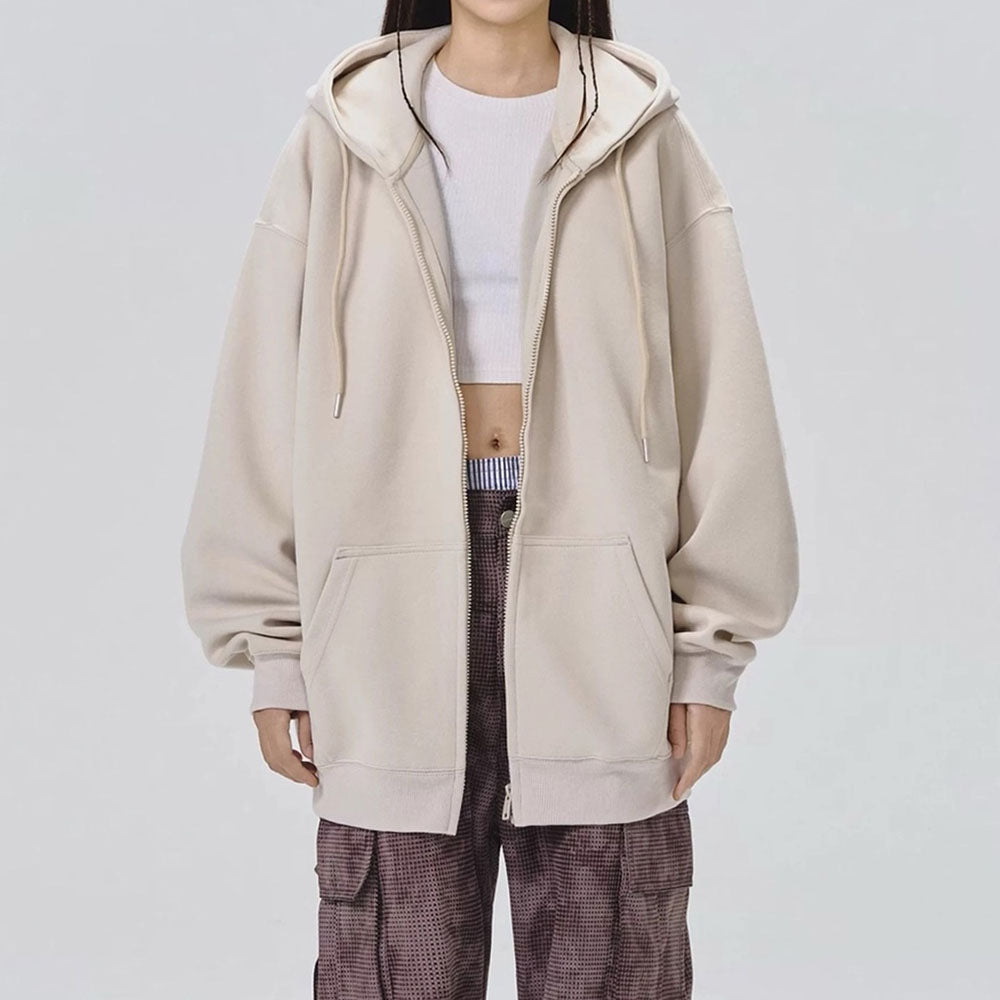 PINK BASIC THINGS HOODIE MINIMALIST ZIP UP