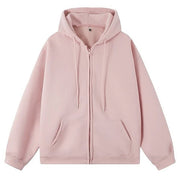 PINK BASIC THINGS HOODIE MINIMALIST ZIP UP