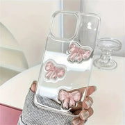 PINK BOWS CLEAR IPHONE CASE: ELEGANT PHONE PROTECTION