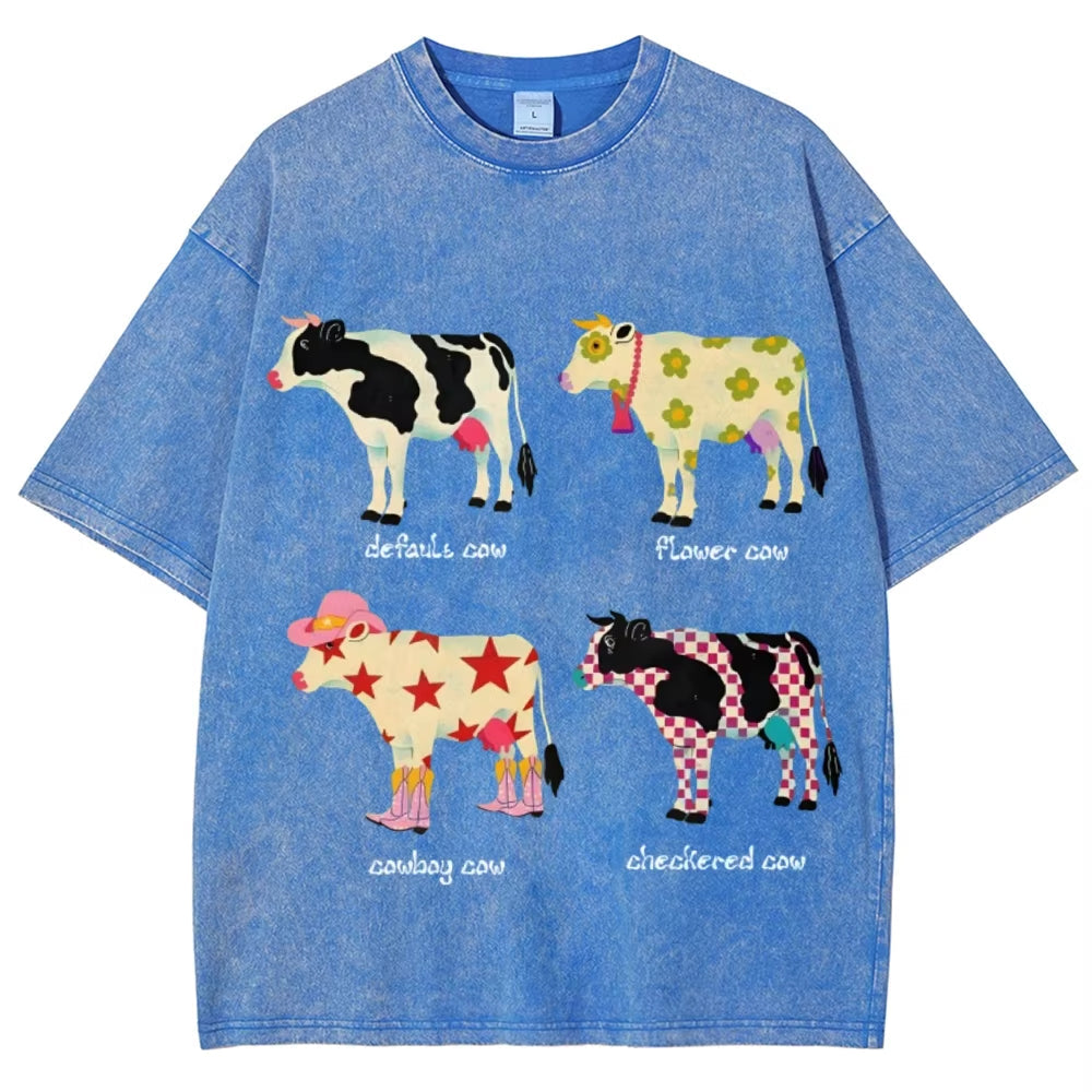 PINK COW GRAPHIC TEE INDIE AESTHETIC COW