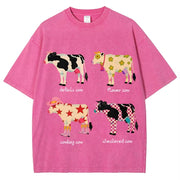 PINK COW GRAPHIC TEE INDIE AESTHETIC COW