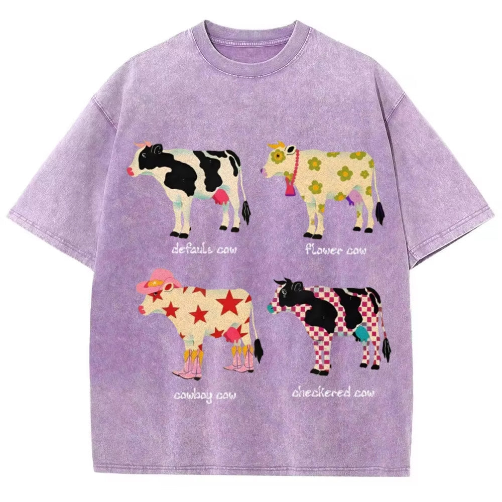 PINK COW GRAPHIC TEE INDIE AESTHETIC COW