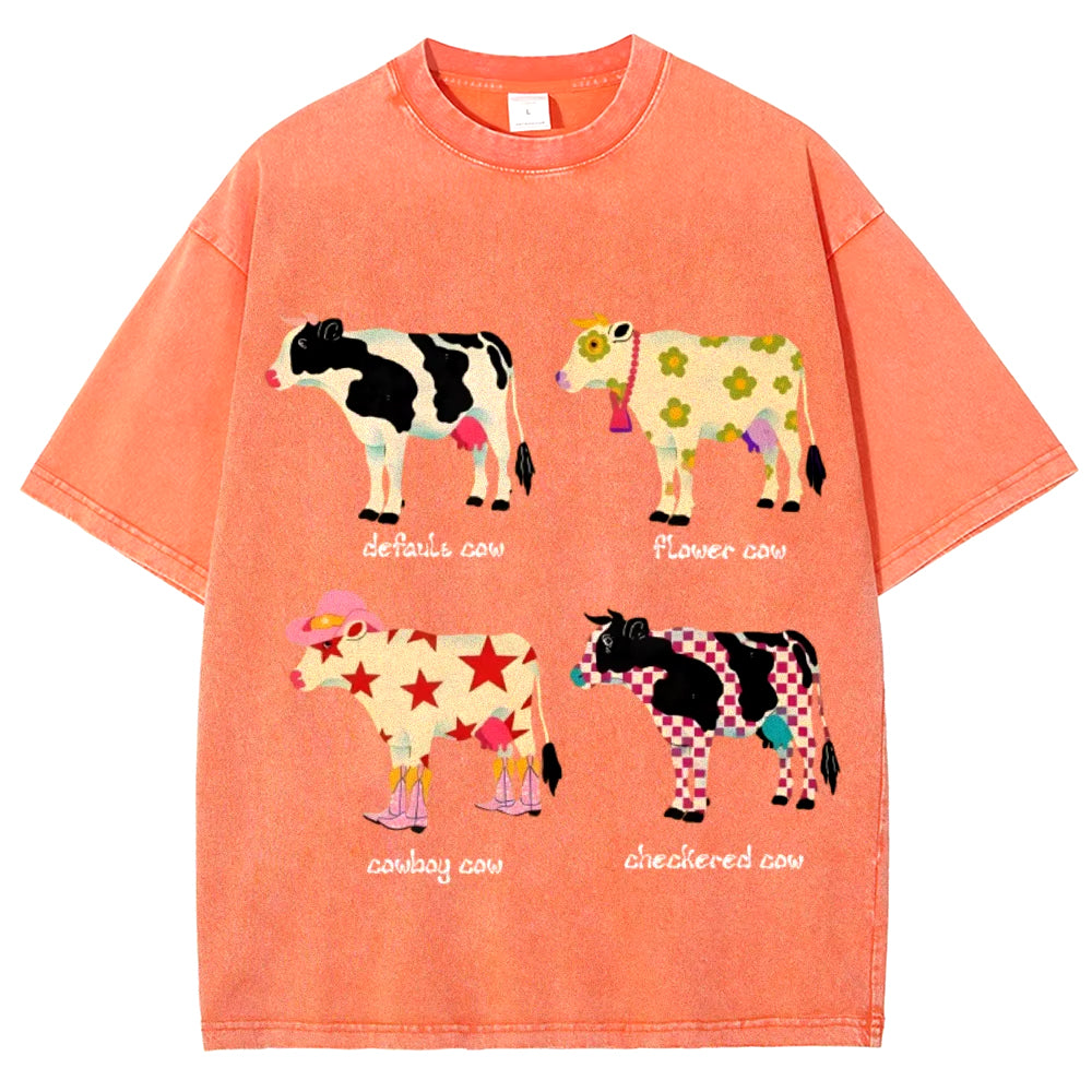 PINK COW GRAPHIC TEE INDIE AESTHETIC COW