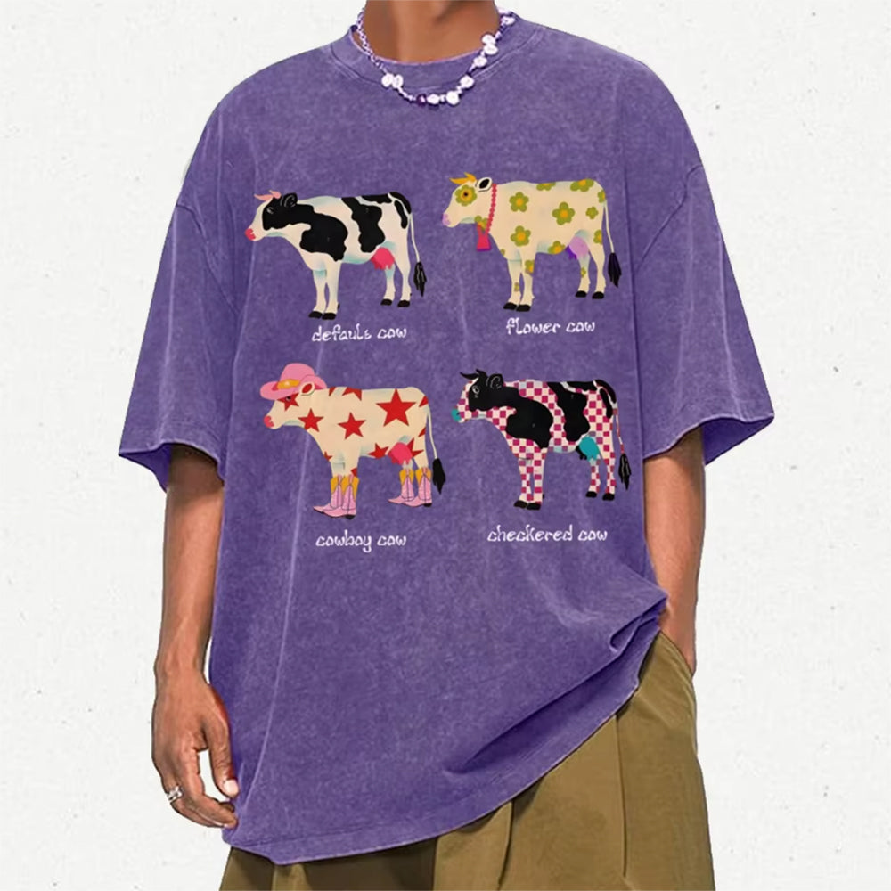 PINK COW GRAPHIC TEE INDIE AESTHETIC COW