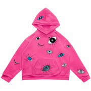 PINK EYE PRINT HOODIE: INDIE AESTHETIC