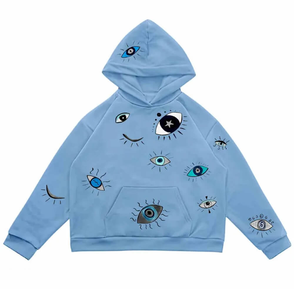 PINK EYE PRINT HOODIE: INDIE AESTHETIC
