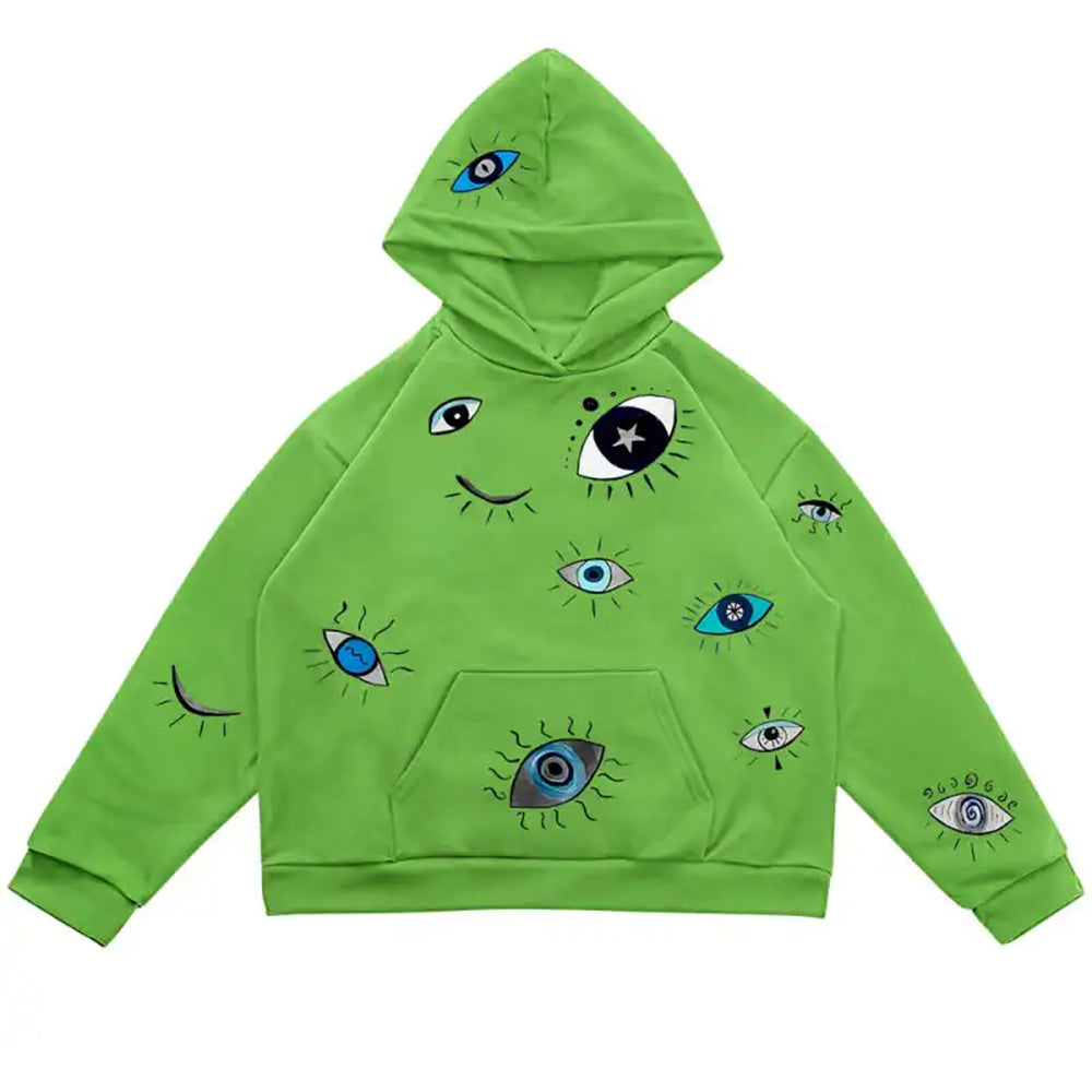 PINK EYE PRINT HOODIE: INDIE AESTHETIC