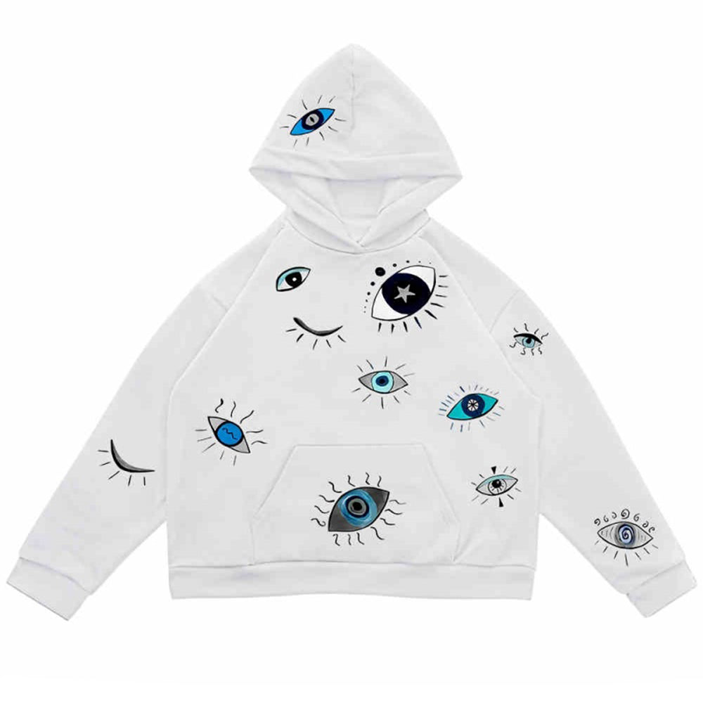 PINK EYE PRINT HOODIE: INDIE AESTHETIC
