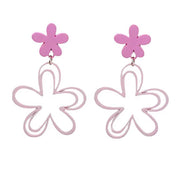 PINK FLOWER EARRINGS INDIE AESTHETIC FLOWER