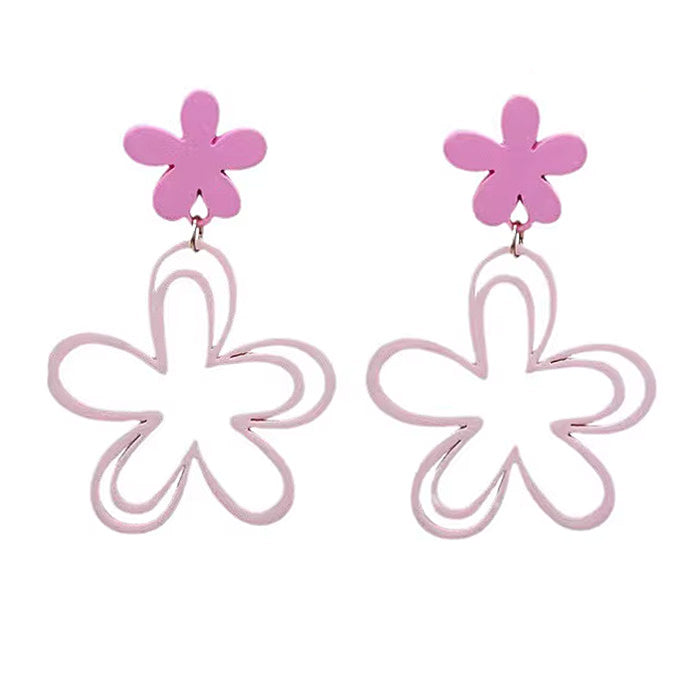 PINK FLOWER EARRINGS INDIE AESTHETIC FLOWER