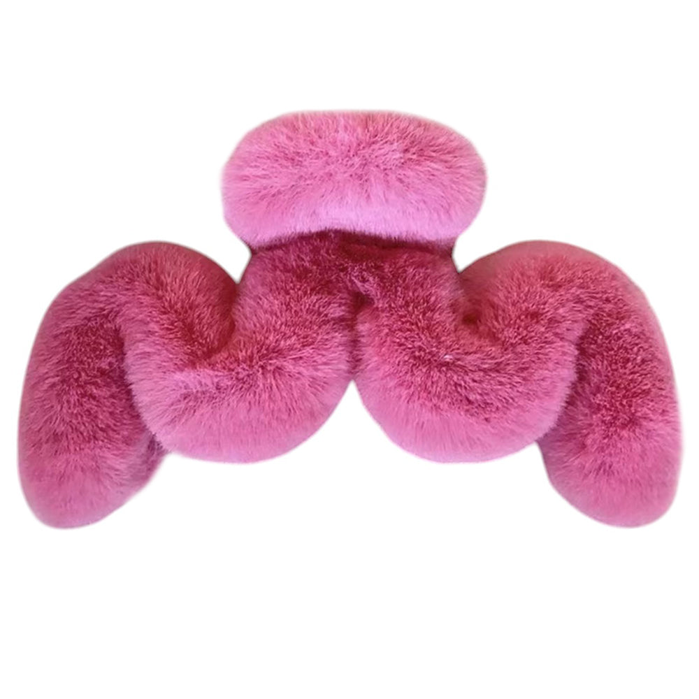 PINK FLUFFY WAVE HAIR CLAW