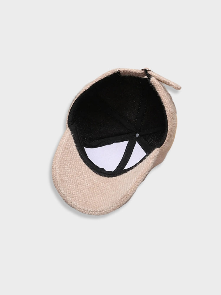 PINK FUZZY BASEBALL CAP - BRIGHTLY WOOL CAP TO STAY WARM