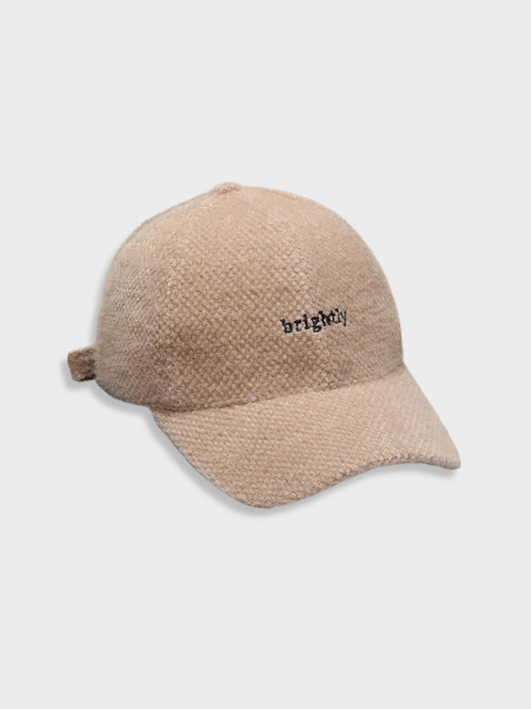 PINK FUZZY BASEBALL CAP - BRIGHTLY WOOL CAP TO STAY WARM