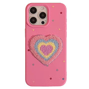 PINK FUZZY HEART IPHONE CASE LOVE IPHONE CASE