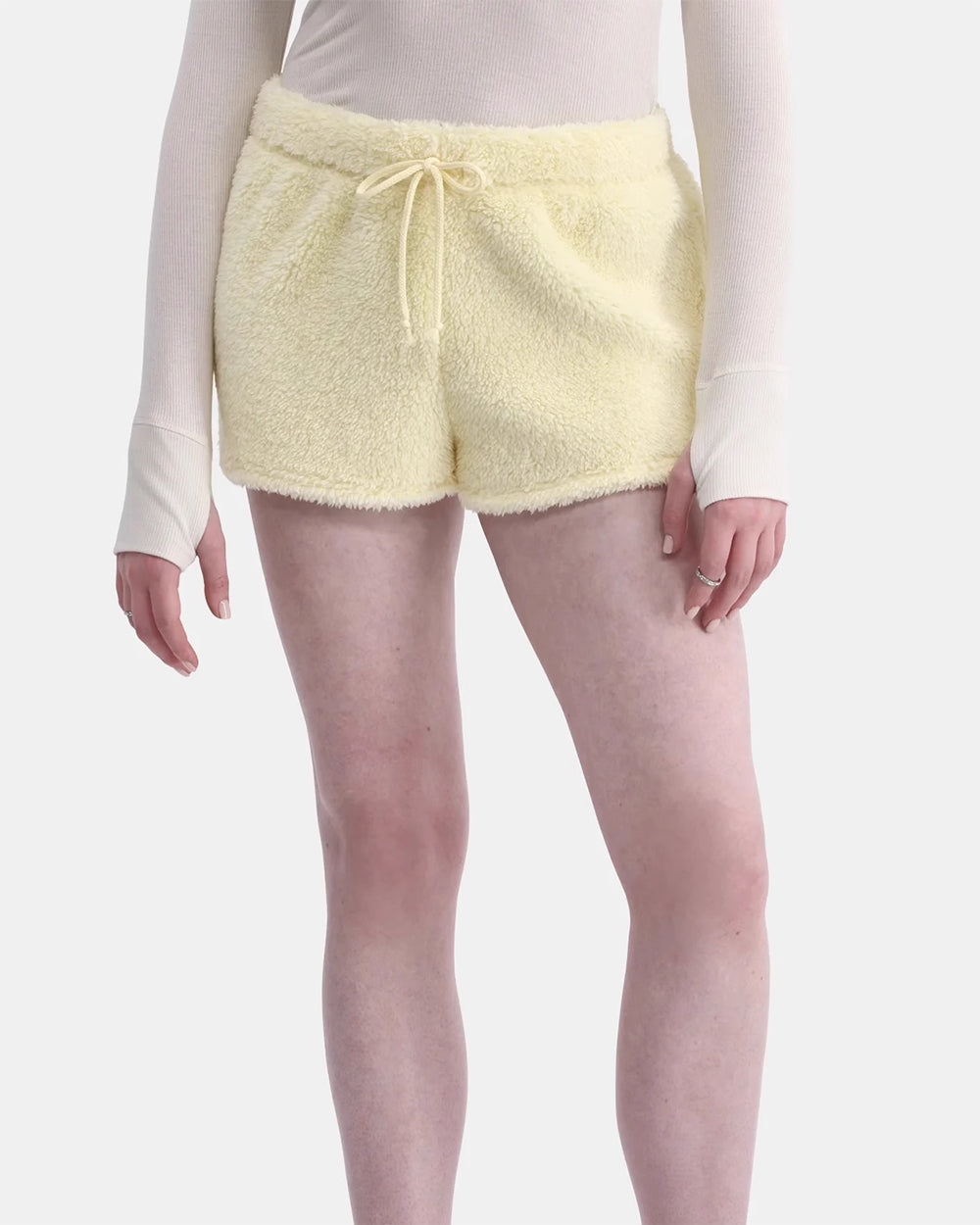 PINK FUZZY SHORTS SIZE FEATURES AND WAIST MEASUREMENT
