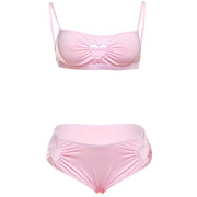 PINK HEART-ACCENTED TWO-PIECE SWIMSUIT LINGERIE SET
