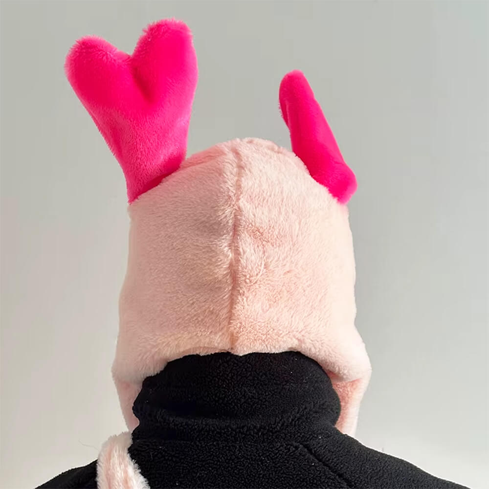 PINK HEART AQUABRAIN PLUSH HAT