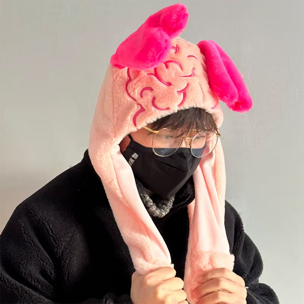PINK HEART AQUABRAIN PLUSH HAT