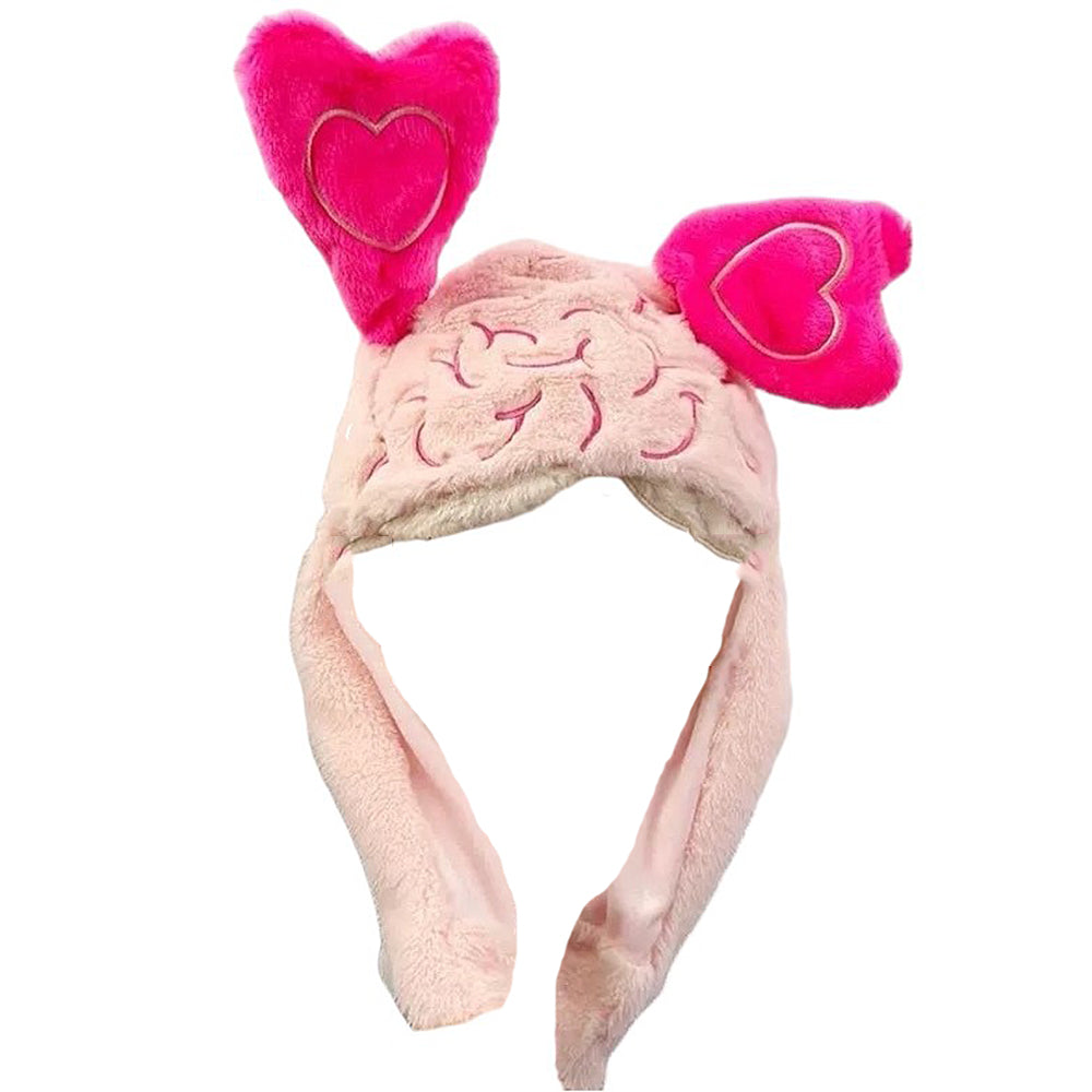 PINK HEART AQUABRAIN PLUSH HAT