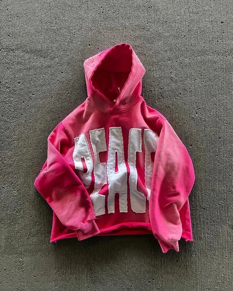 PINK HOOD HARAKUJU HOODIE WITH WHITE LETTERING HARAKUJU SWEATSHIRT