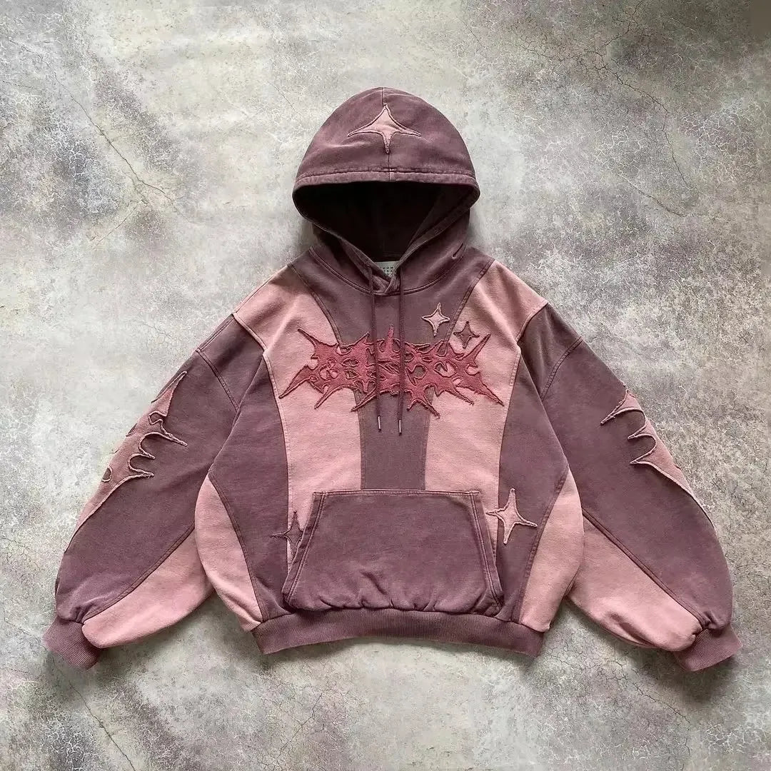 PINK HOOD HARAKUJU HOODIE WITH WHITE LETTERING HARAKUJU SWEATSHIRT