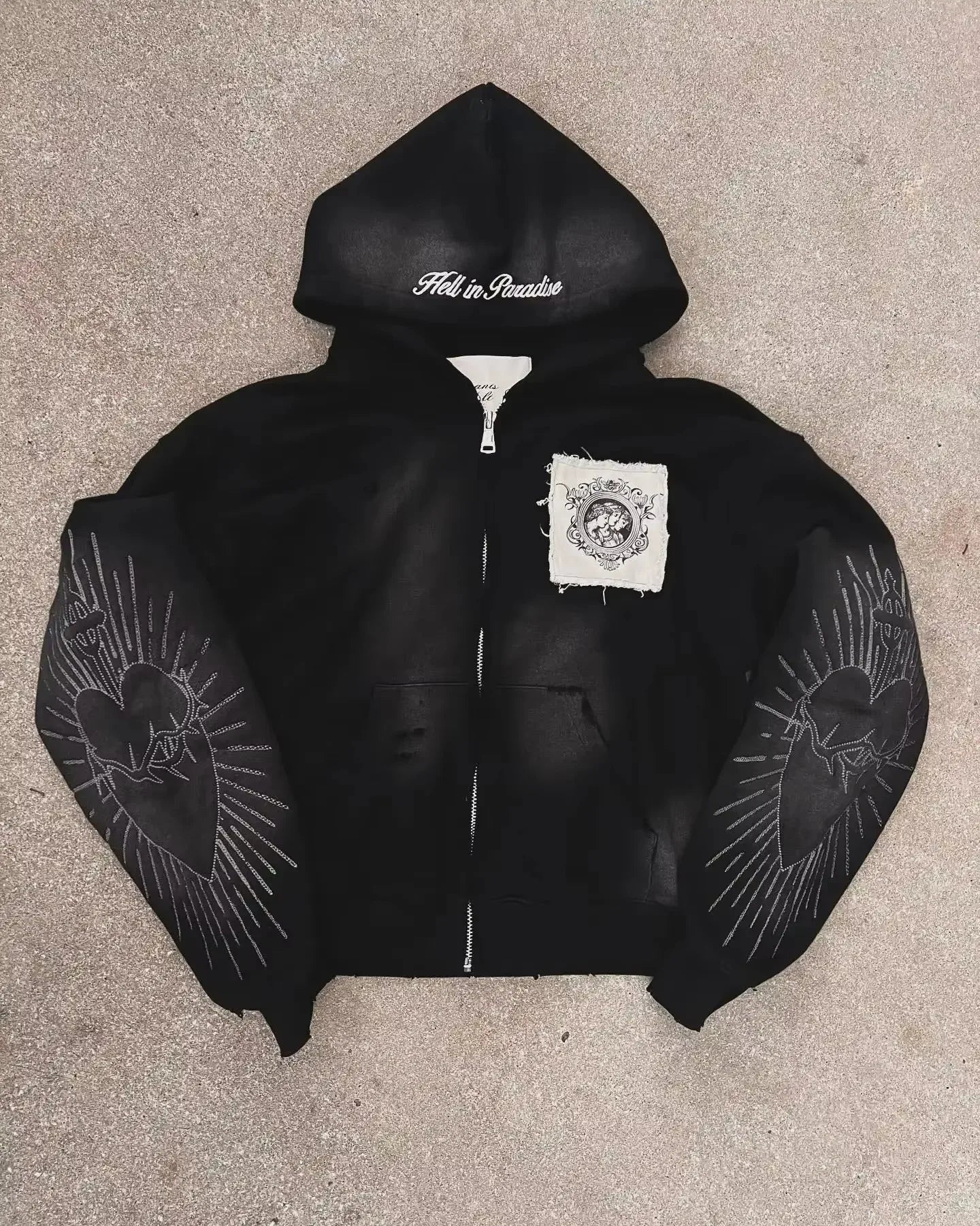 PINK HOOD HARAKUJU HOODIE WITH WHITE LETTERING HARAKUJU SWEATSHIRT