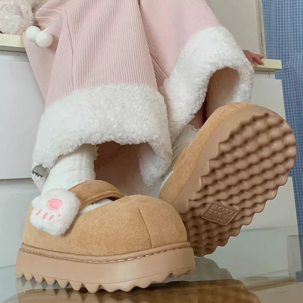 PINK KITTEN MARY JANES SOFT GIRL SLIPPERS