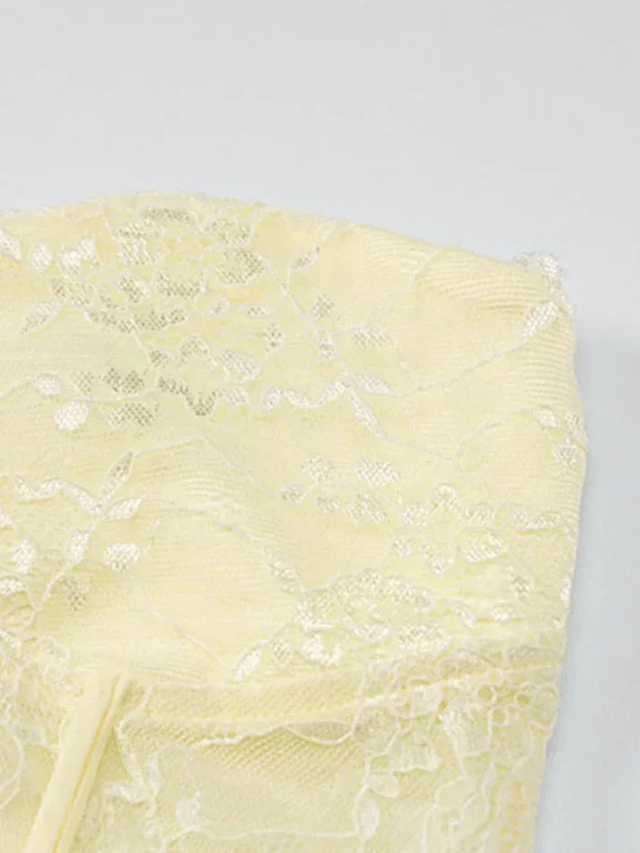 PINK LACE CORSET AND MINI SKIRT TWO PIECE SET