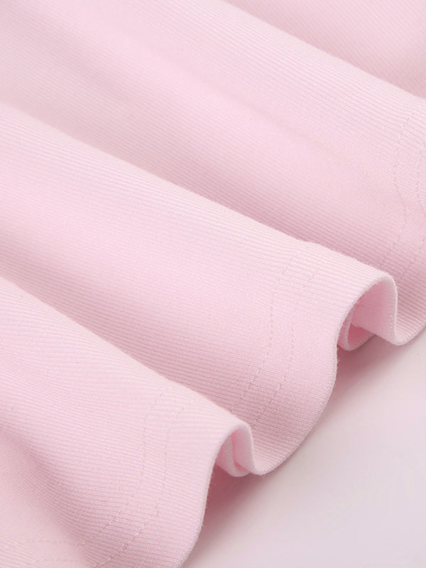 PINK LONG-SLEEVED DRESS SLIM MINI DRESS
