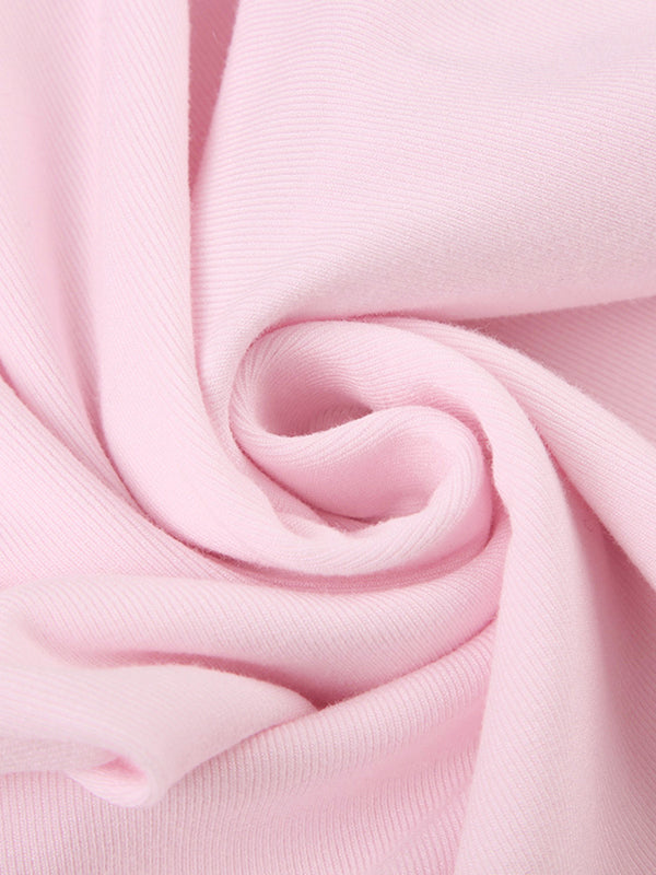 PINK LONG-SLEEVED DRESS SLIM MINI DRESS