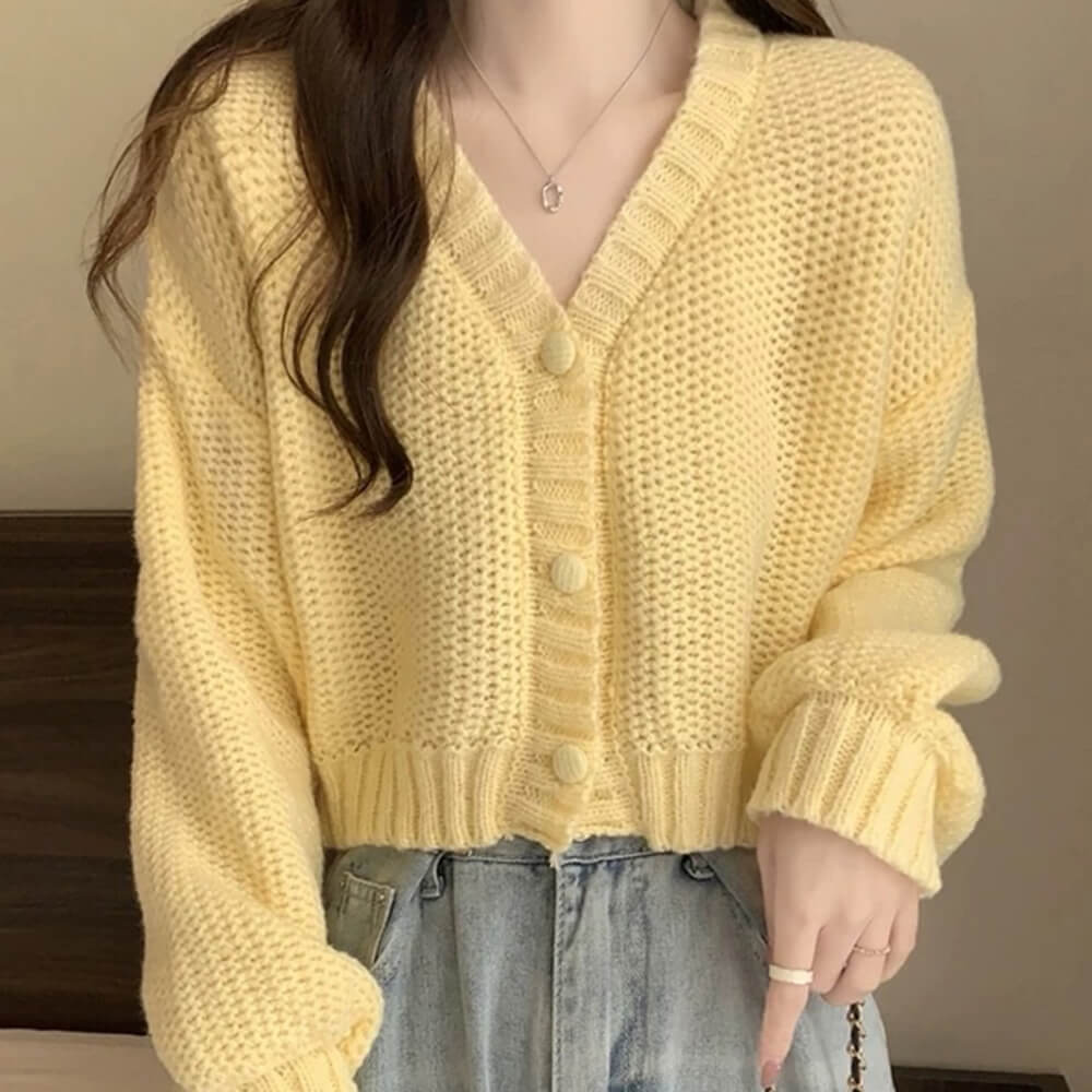 PINK PASTEL CROPPED CARDIGAN