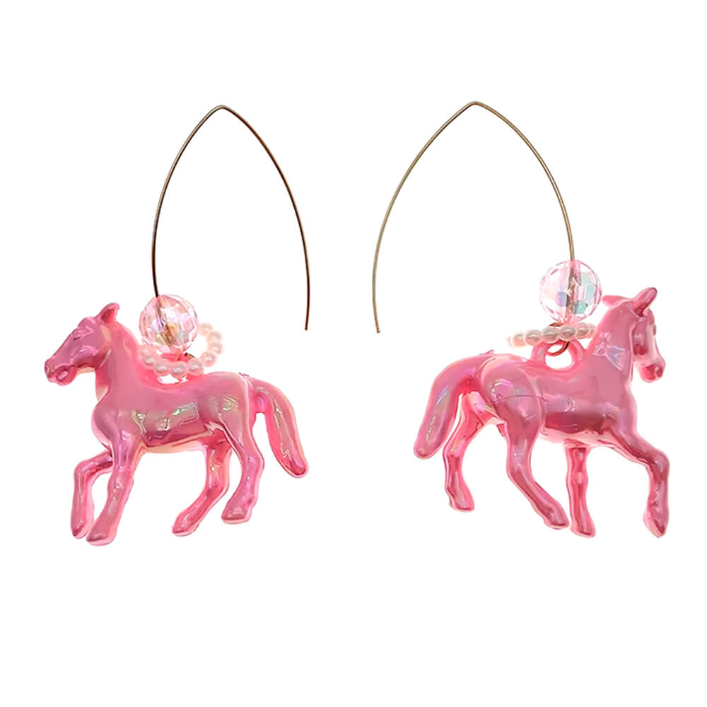 PINK PASTEL HORSE EARRINGS