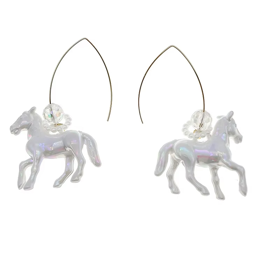 PINK PASTEL HORSE EARRINGS