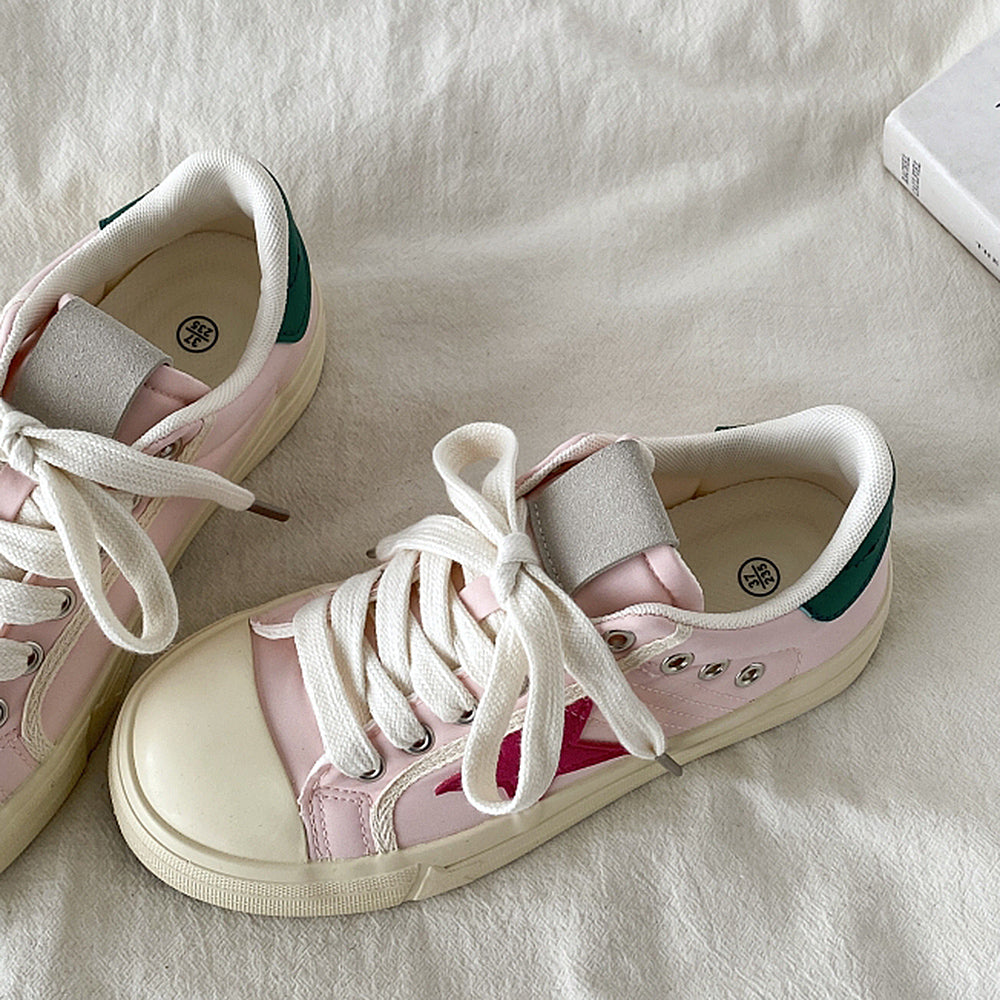 PINK RED STAR VEGAN SNEAKERS