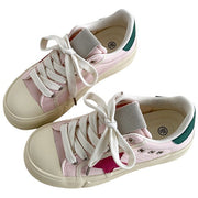 PINK RED STAR VEGAN SNEAKERS
