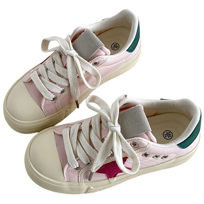 PINK RED STAR VEGAN SNEAKERS
